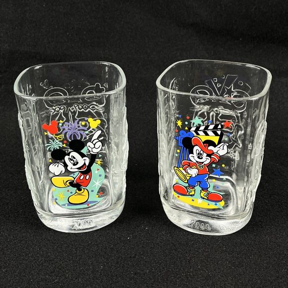 McDonald's Other - VTG McDonalds Mickey Mouse glasses Walt Disney World Millenium Celebration 2000